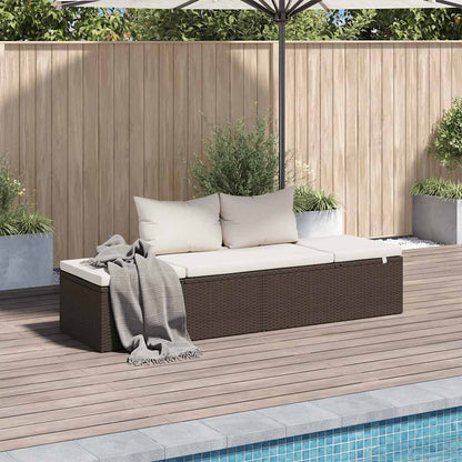 Lettino da Giardino Marrone 195x60 cm in Polyrattan