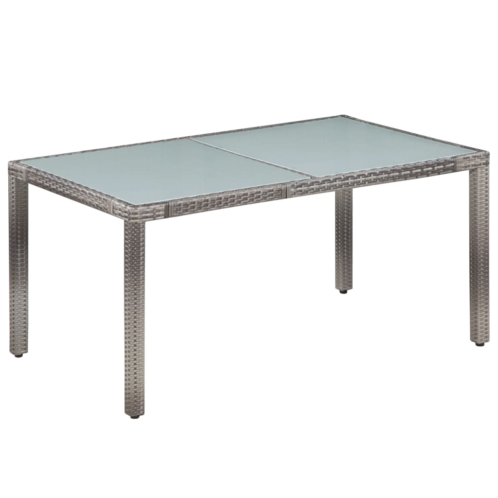 Set da Pranzo per Esterni 7 pz con Cuscini in Polyrattan Grigio - homemem39