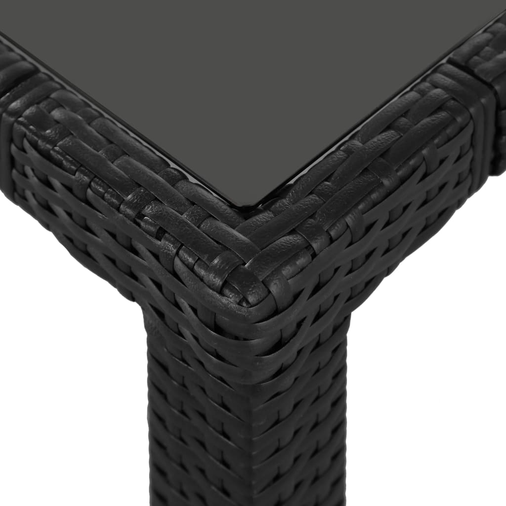 Set da Pranzo da Giardino 9 pz in Polyrattan Nero | homemem39