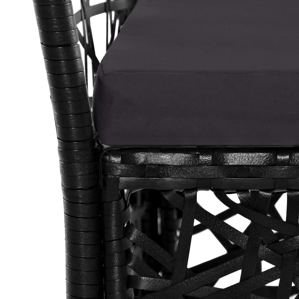 Set da Pranzo da Giardino 9 pz in Polyrattan Nero | homemem39