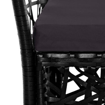 Set da Pranzo da Giardino 7 pz in Polyrattan Nero - homemem39