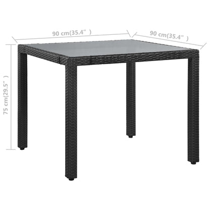 Set da Pranzo da Giardino 5 pz in Polyrattan Nero - homemem39