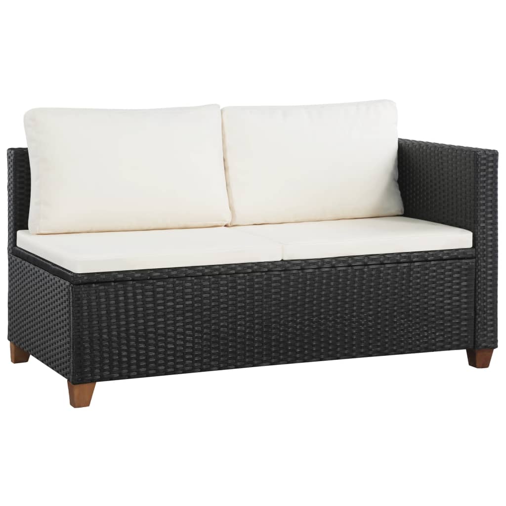 Set Divani da Giardino 4 pz con Cuscini in Polyrattan Nero - homemem39