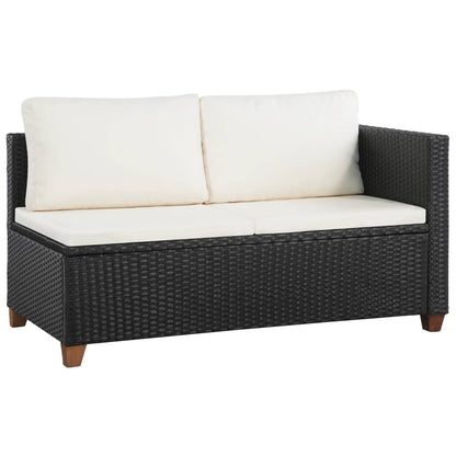 Set Divani da Giardino 4 pz con Cuscini in Polyrattan Nero - homemem39