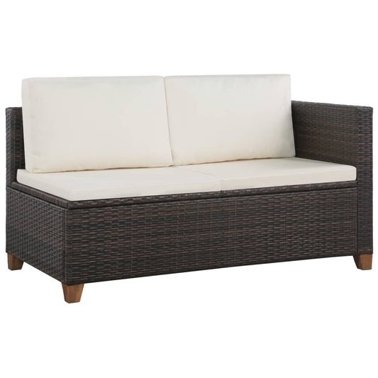 Set Divani da Giardino 4 pz con Cuscini in Polyrattan Marrone - homemem39
