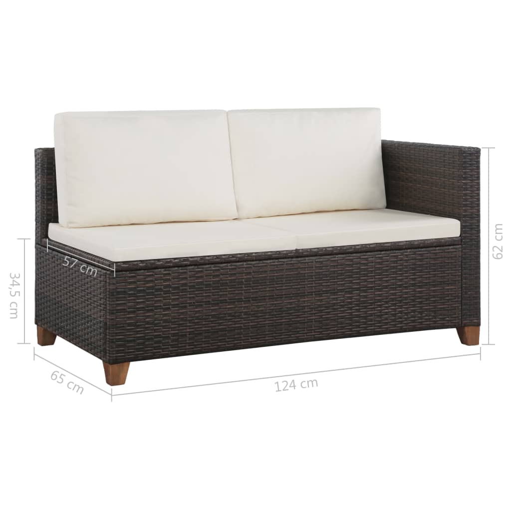 Set Divani da Giardino 4 pz con Cuscini in Polyrattan Marrone - homemem39