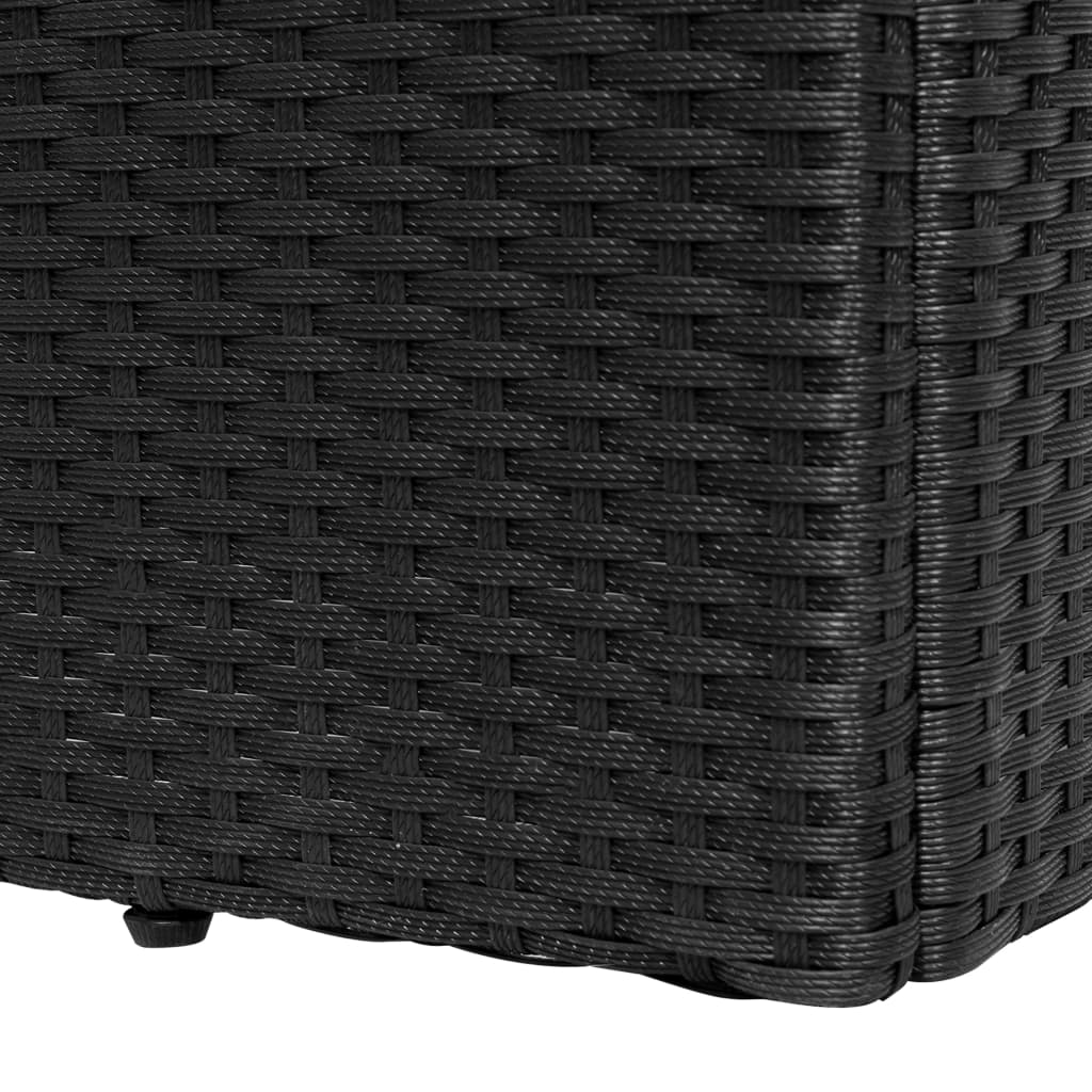 Lettino con Cuscino in Polyrattan Nero | homemem39