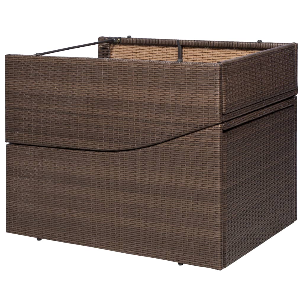 Lettino con Cuscino in Polyrattan Marrone | homemem39