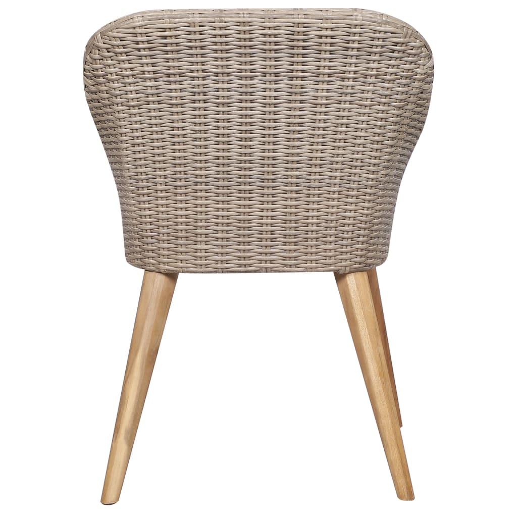 Sedie da Esterno con Cuscini 2 pz in Polyrattan Marrone - homemem39