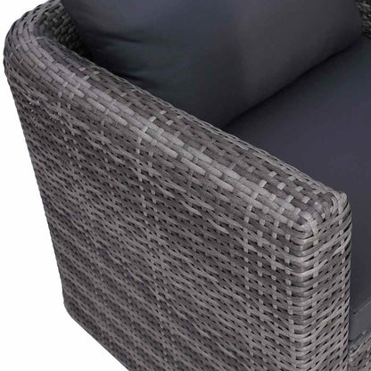 Set Divani da Giardino 7 pz con Cuscini in Polyrattan Grigio