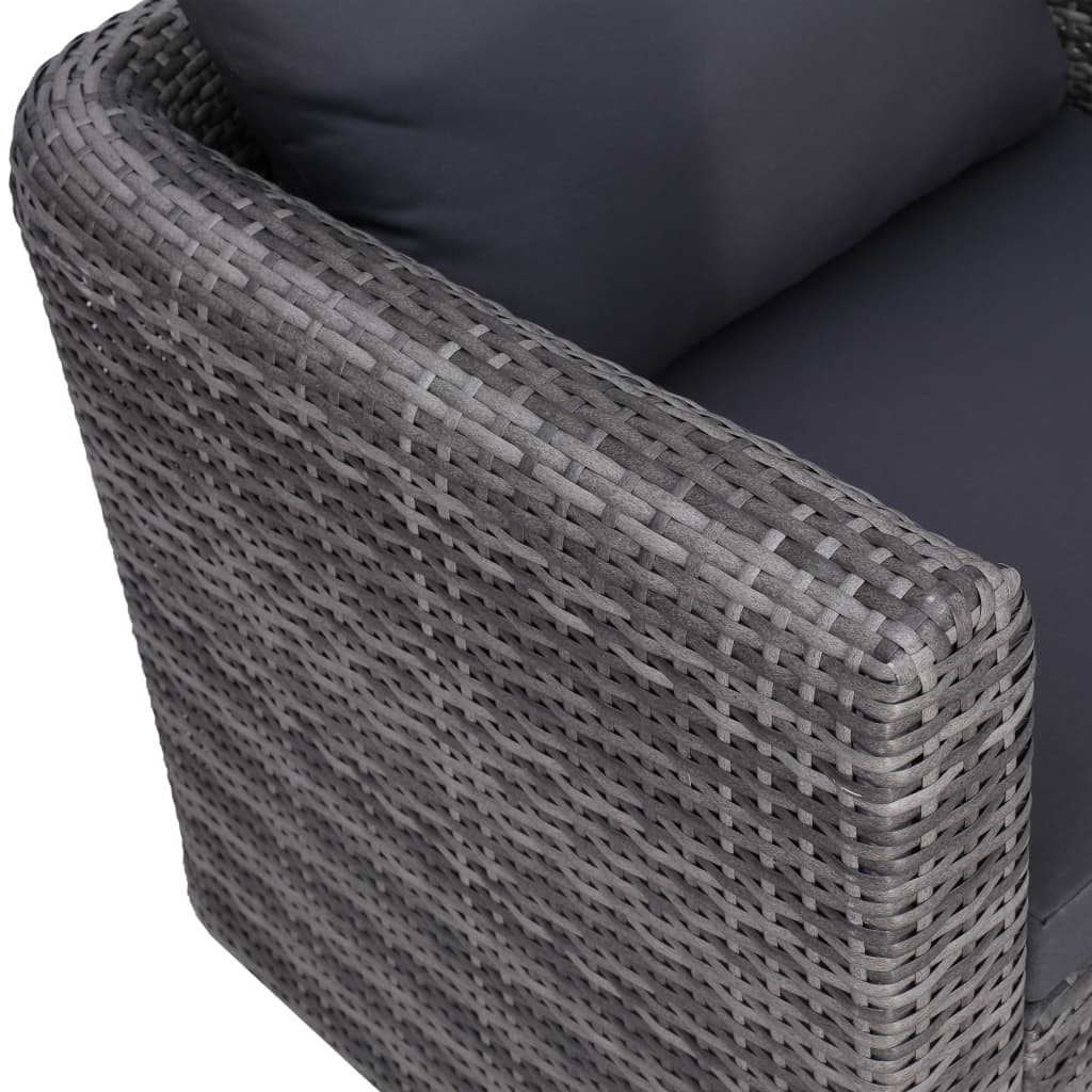Set Divani da Giardino 6 pz con Cuscini in Polyrattan Grigio | homemem39