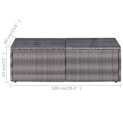 Set Divani da Giardino 6 pz con Cuscini in Polyrattan Grigio | homemem39