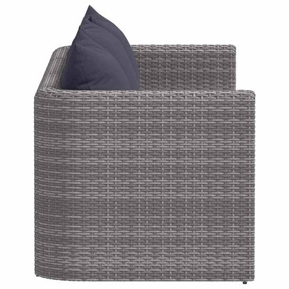 Set Divani da Giardino 3 pz con Cuscini Grigio in Polyrattan