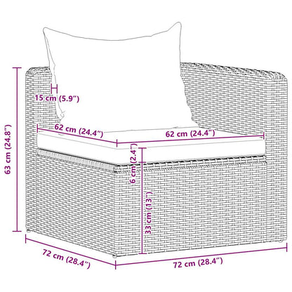 Set Divani da Giardino 3 pz con Cuscini Grigio in Polyrattan - homemem39