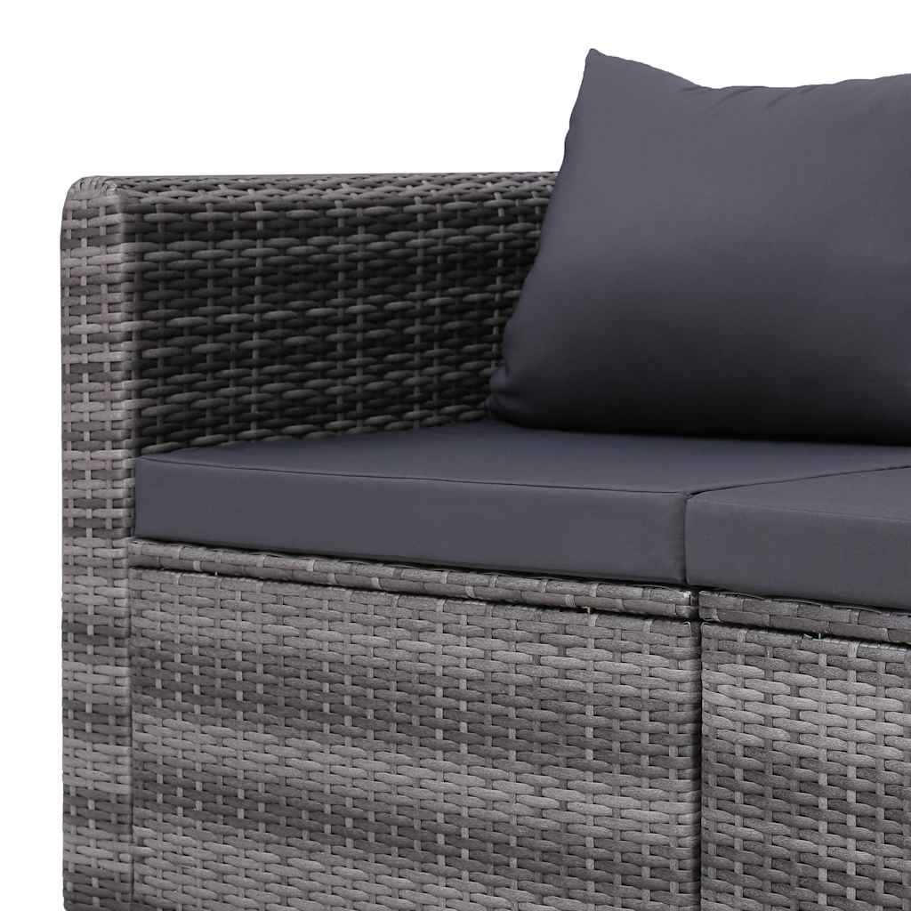 Set Divani da Giardino 4 pz con Cuscini Grigio in Polyrattan - homemem39