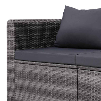 Set Divani da Giardino 4 pz con Cuscini Grigio in Polyrattan - homemem39