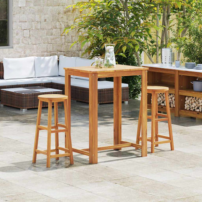 Sgabelli da Bar 2 pz in Legno Massello di Acacia | homemem39