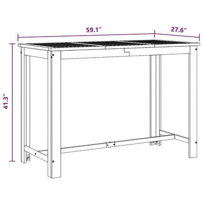 Tavolo da Bar in Legno Massello di Acacia 150x70x105 cm | homemem39