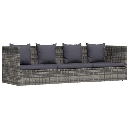 Lettino da Giardino Grigio 200x60 cm in Polyrattan
