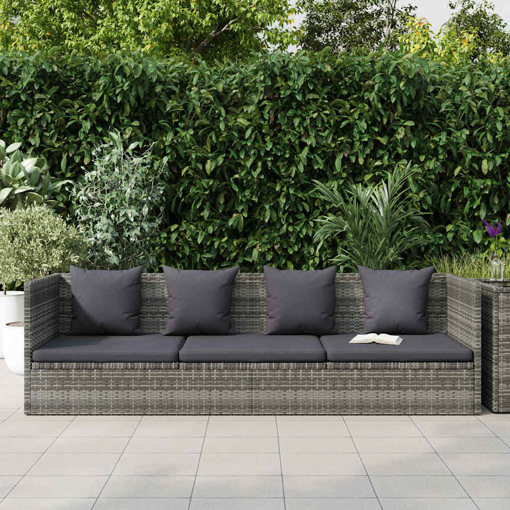 Lettino da Giardino Grigio 200x60 cm in Polyrattan