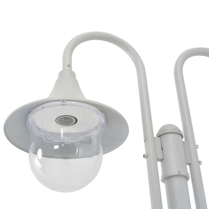 Garden Lamp E27 220 cm Aluminum 2 Lamps White