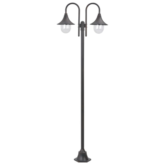 Garden Lamp E27 220 cm in Aluminum 2 Bronze Lamps