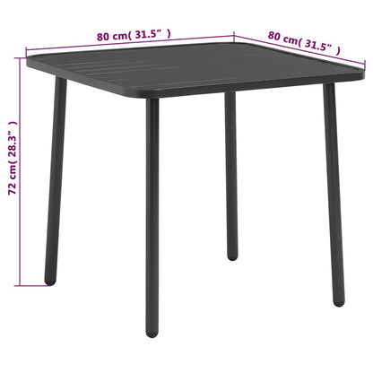 Set da Bistrot 3 pz in Acciaio Grigio Scuro