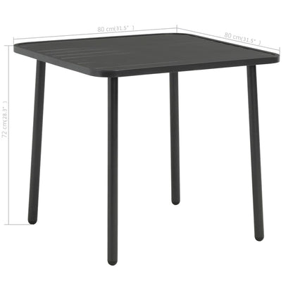 Set da Pranzo da Giardino 5 pz in Acciaio Grigio Scuro | homemem39