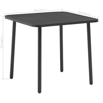 Set da Pranzo da Giardino 5 pz in Acciaio Grigio Scuro