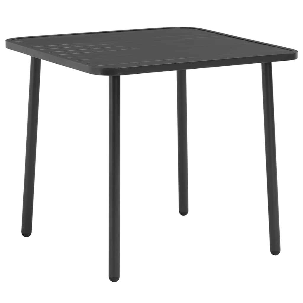 Set da Pranzo da Giardino 5 pz in Acciaio Grigio Scuro