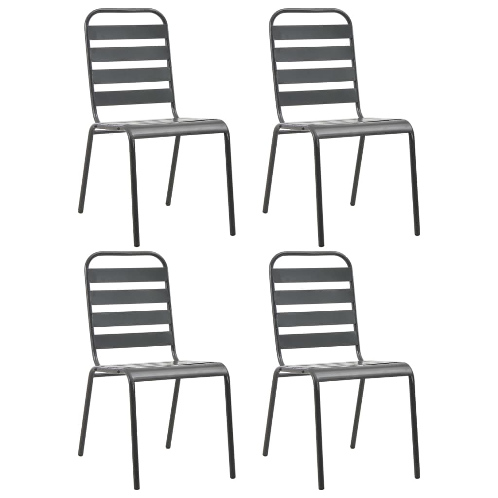 Set da Pranzo da Giardino 5 pz in Acciaio Grigio Scuro | homemem39