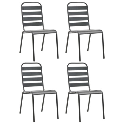 Set da Pranzo da Giardino 5 pz in Acciaio Grigio Scuro | homemem39