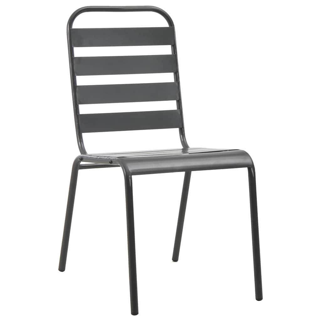 Set da Pranzo da Giardino 5 pz in Acciaio Grigio Scuro