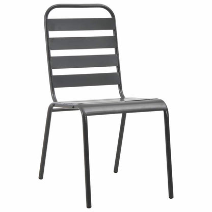 Set da Pranzo da Giardino 5 pz in Acciaio Grigio Scuro