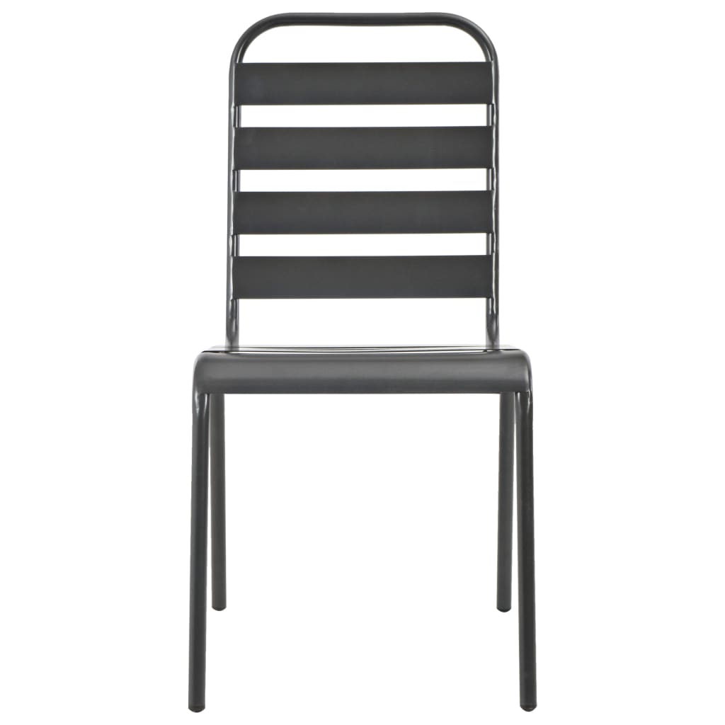 Set da Pranzo da Giardino 5 pz in Acciaio Grigio Scuro | homemem39