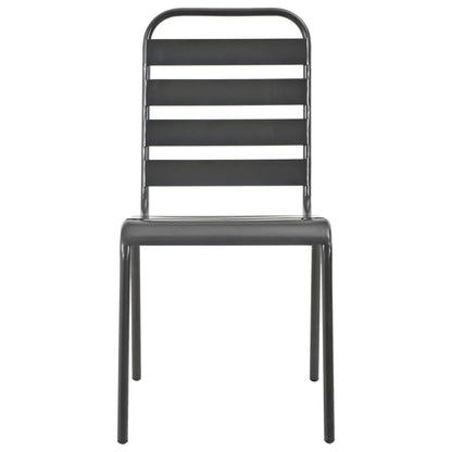 Set da Pranzo da Giardino 5 pz in Acciaio Grigio Scuro | homemem39