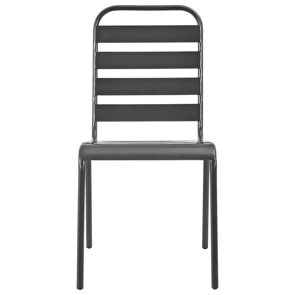 Set da Pranzo da Giardino 5 pz in Acciaio Grigio Scuro