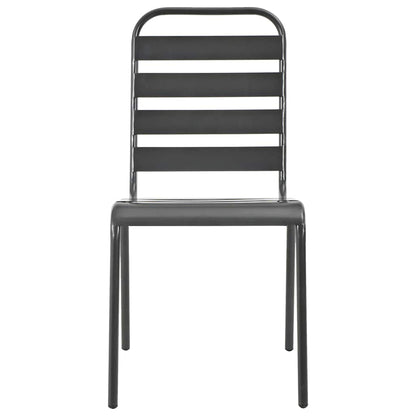 Set da Pranzo da Giardino 5 pz in Acciaio Grigio Scuro