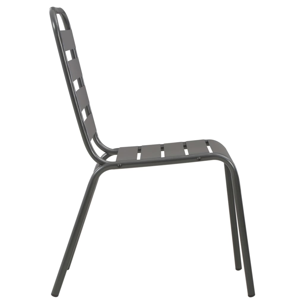 Set da Pranzo da Giardino 5 pz in Acciaio Grigio Scuro | homemem39
