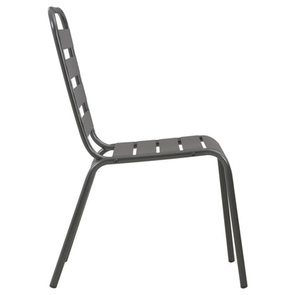 Set da Pranzo da Giardino 5 pz in Acciaio Grigio Scuro | homemem39
