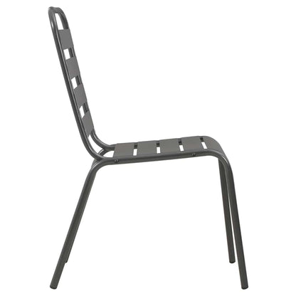 Set da Pranzo da Giardino 5 pz in Acciaio Grigio Scuro