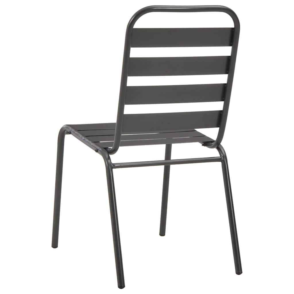 Set da Pranzo da Giardino 5 pz in Acciaio Grigio Scuro