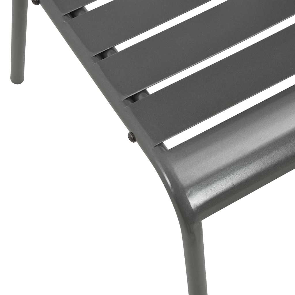 Set da Pranzo da Giardino 5 pz in Acciaio Grigio Scuro