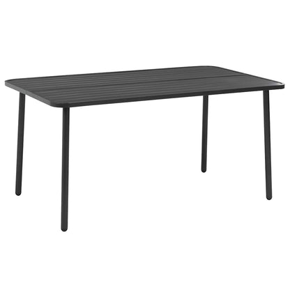 Set da Pranzo da Giardino 7 pz in Acciaio Grigio Scuro