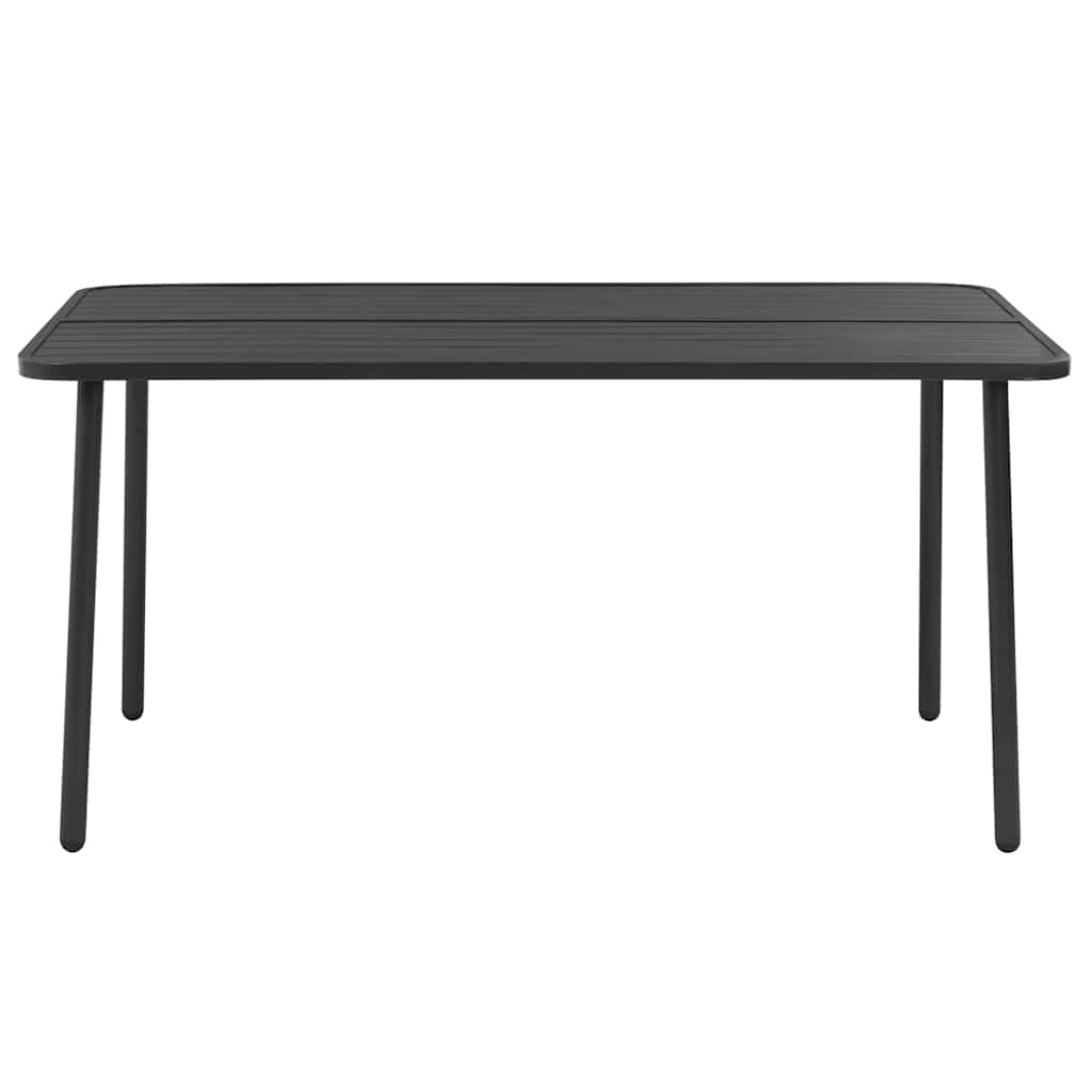 Set da Pranzo da Giardino 7 pz in Acciaio Grigio Scuro