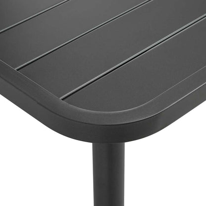 Set da Pranzo da Giardino 7 pz in Acciaio Grigio Scuro