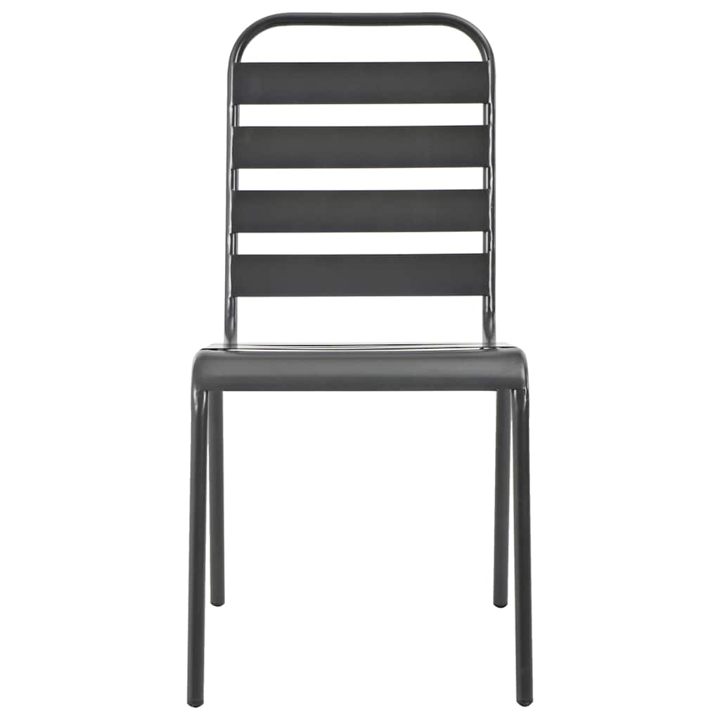 Set da Pranzo da Giardino 7 pz in Acciaio Grigio Scuro