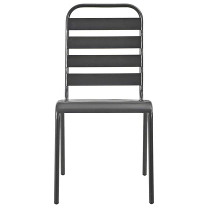Set da Pranzo da Giardino 7 pz in Acciaio Grigio Scuro