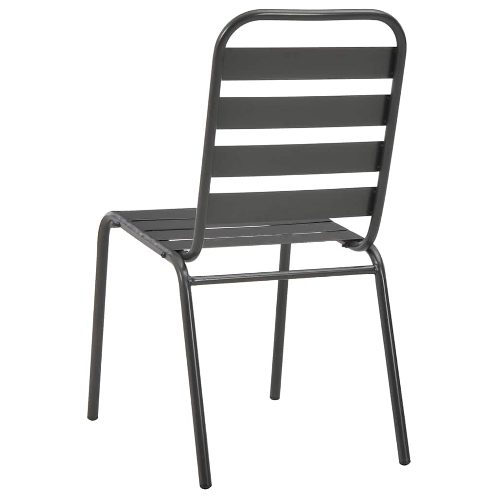 Set da Pranzo da Giardino 7 pz in Acciaio Grigio Scuro