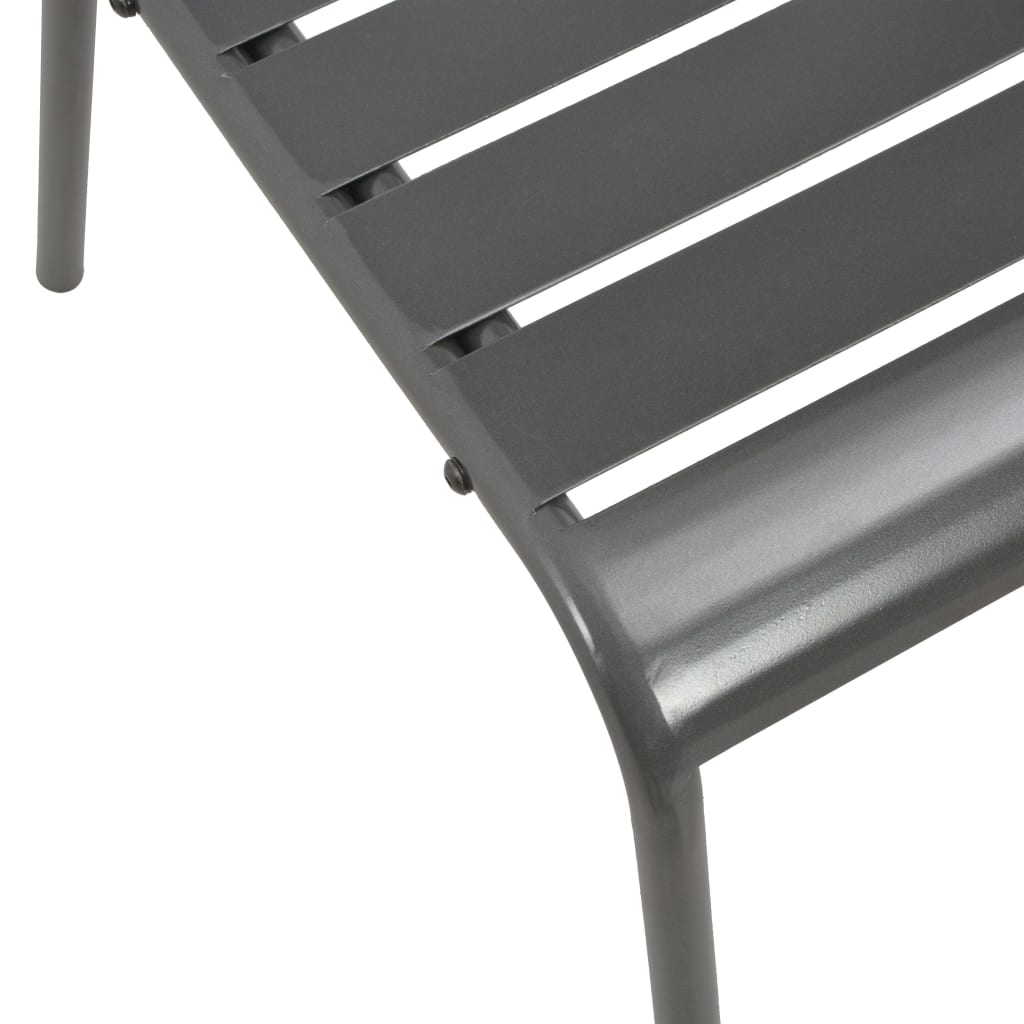 Set da Pranzo da Giardino 7 pz in Acciaio Grigio Scuro | homemem39